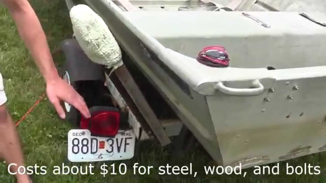 boat trailer guides / rail- homemade $18 for 14' jon boat