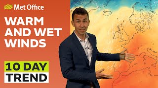 Play this video 10 Day trend 251022 в Warm winds, wet in the west в Met Office UK Weather Forecast