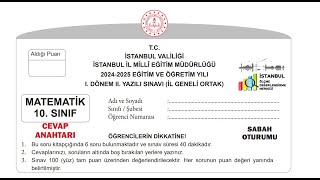 Matemati̇k 10. Sinif 1. Dönem 2. Yazili Soru Ve Çözümleri̇