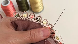 Kahve Rengi Yazmaya Iğne Oyası Sıralı Sıralı Iğne Oyası Modeli Iğne Oyası Modelleri
