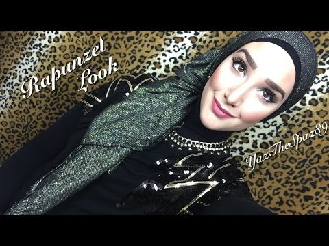 Hijab Tutorial #35: Special Occasion Rapunzel Look - YouTube