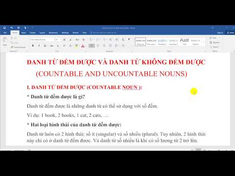 Phân biệt danh từ đếm được và danh từ không đếm được/ Countable and uncountable nouns