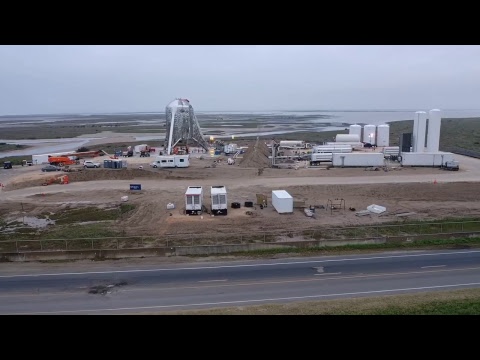 Drone live-stream from Spacex Boca Chica Tuesday March 19