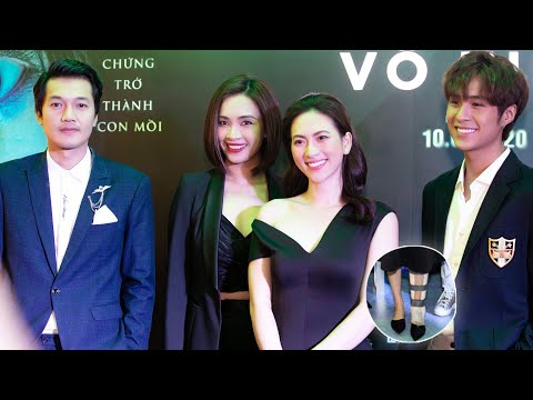 Phương Anh Đào phải nẹp chân cùng dàn diễn viên ra mắt phim Bằng Chứng Vô Hình