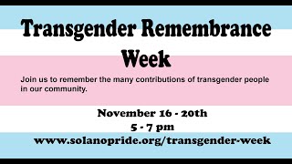 SPC Transgender Week of Remembrance - Solano Serenity Center