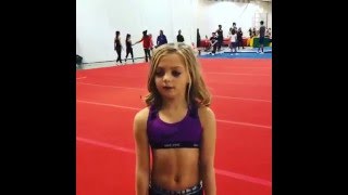 Little Girl Flips out on Mat