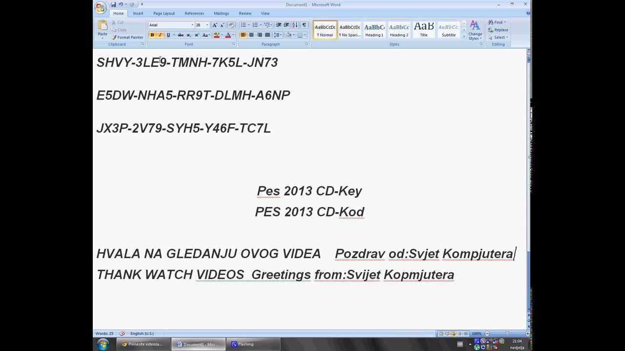 pes 2013 cd key