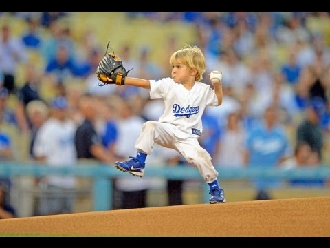 Preschooler throws first pitch at MLB game - Baseball Kid Christian Haupt www.cathy-byrd.com