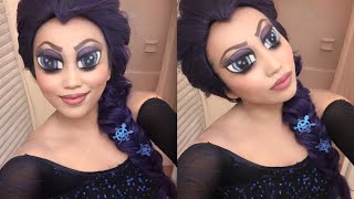 Anime Eyes ELSA Makeup Tutorial !!!