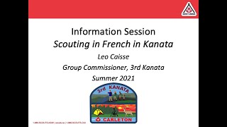 Scouting In French - 3Rd Kanata Scout Group Scouts Canada