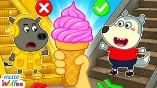 Escalator Mall Adventure - Kids Learn Mall Safety Rules Hello Wolfoo Kids Cartoon