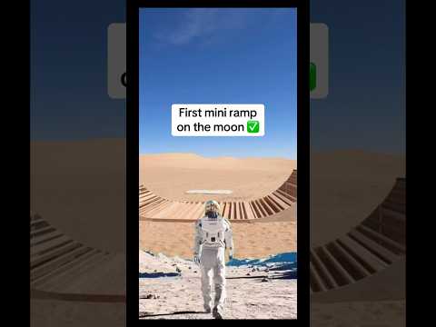 First mini ramp on the moon 🛹🌙 #skateboarding #funny