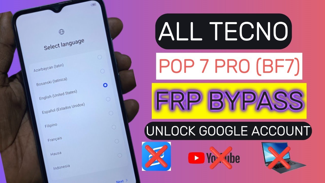 All Tecno POP 7 PRO (BF7) FRP bypass || Google Account All Tecno POP 7 PRO (BF7) FRP bypass || Google Account
