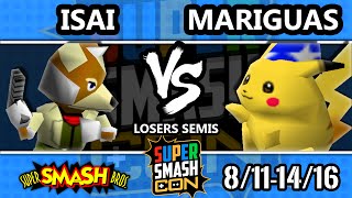 SSC 2016 Smash 64 - Isai (Fox, Pikachu) Vs. Mariguas (Green Pikachu) - SSB64 Losers Semis SSC 2016 Smash 64 - Isai (Fox, Pikachu) Vs. Mariguas (Green Pikachu) - SSB64 Losers Semis
