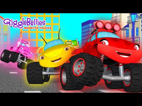 Preschool Learning Video with Monster Trucks! | Colors, Shapes and More! | GiggleBellies
