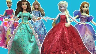 Disney Princess Dress up! Elsa Anna, Belle Aurora+Cinderella get ready for the Ball! Full mini Movie