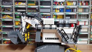 Lego Technic Liebherr R9800 Excavator Pnuematics Moc Trial 1