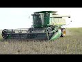 JD STS 9670 arrozeira colhendo soja em Uruguaiana - RS