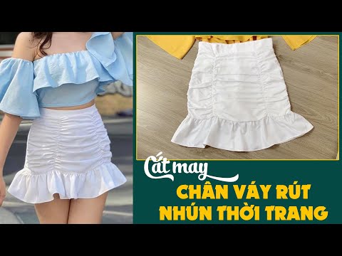 089Cắt may mẹ và bé : CẮT MAY CHÂN VÁY CHỮ A ĐUÔI CÁ RÚT NHÚN THỜI TRANG