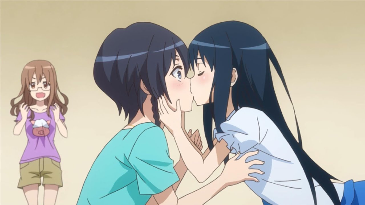 Lesbian intense kissing