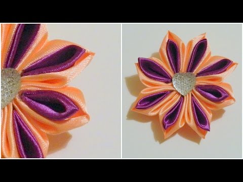 Канзаши из острых лепестков видео Канзаши из острых лепестков видео
