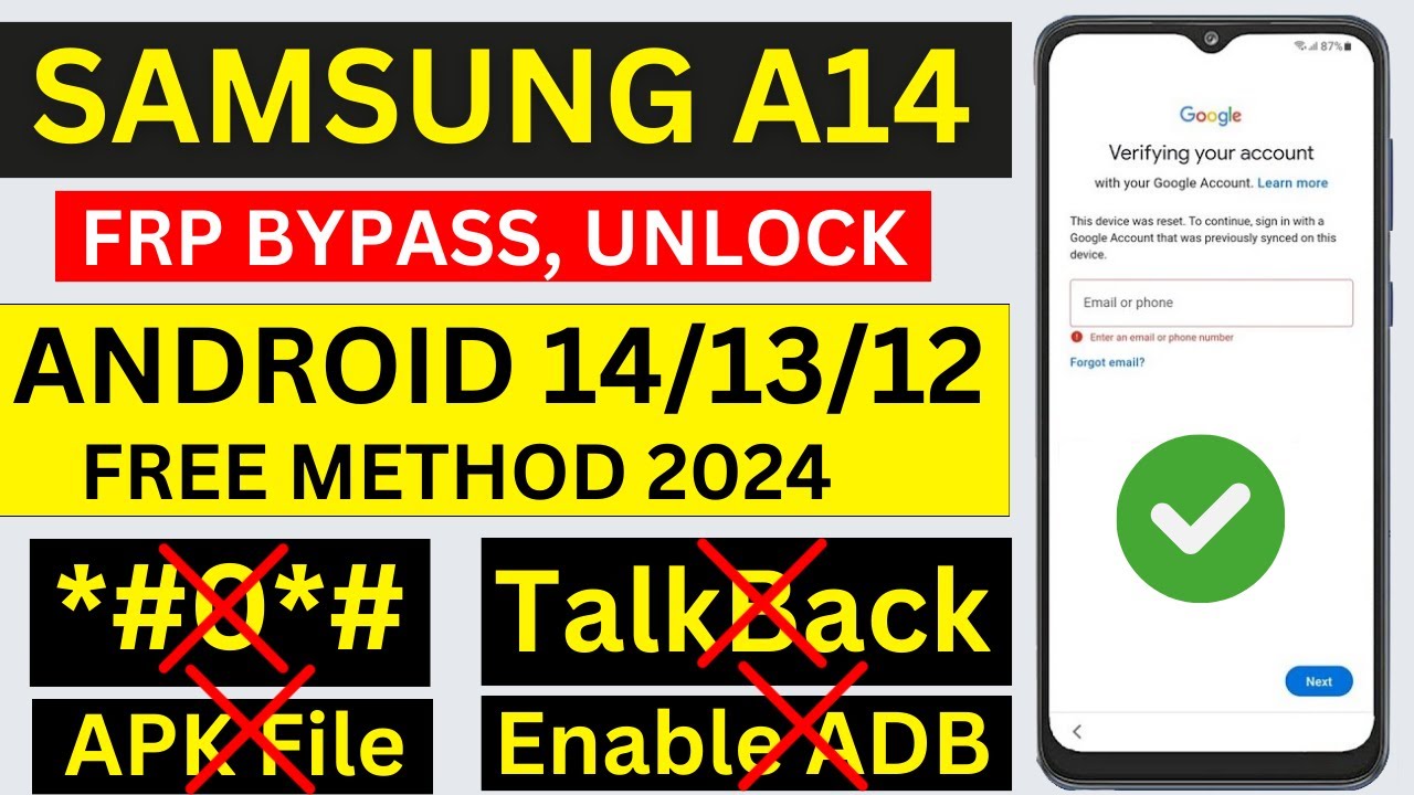 How to Google Unlock a Samsung Galaxy A14 Free Method How to Google Unlock a Samsung Galaxy A14 Free Method