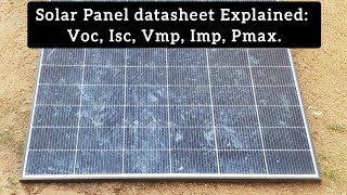 Formation Sur Linstallation Solaire  Fiche Technique Des Panneaux Solaires Expliquée Voc, Isc,...