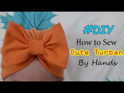 May Tay đơn giản Turban có nơ từ áo thun cũ | Sew a cute turban from old tshirt | Trinh DIY