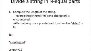 Divide A String In N Equal Parts
