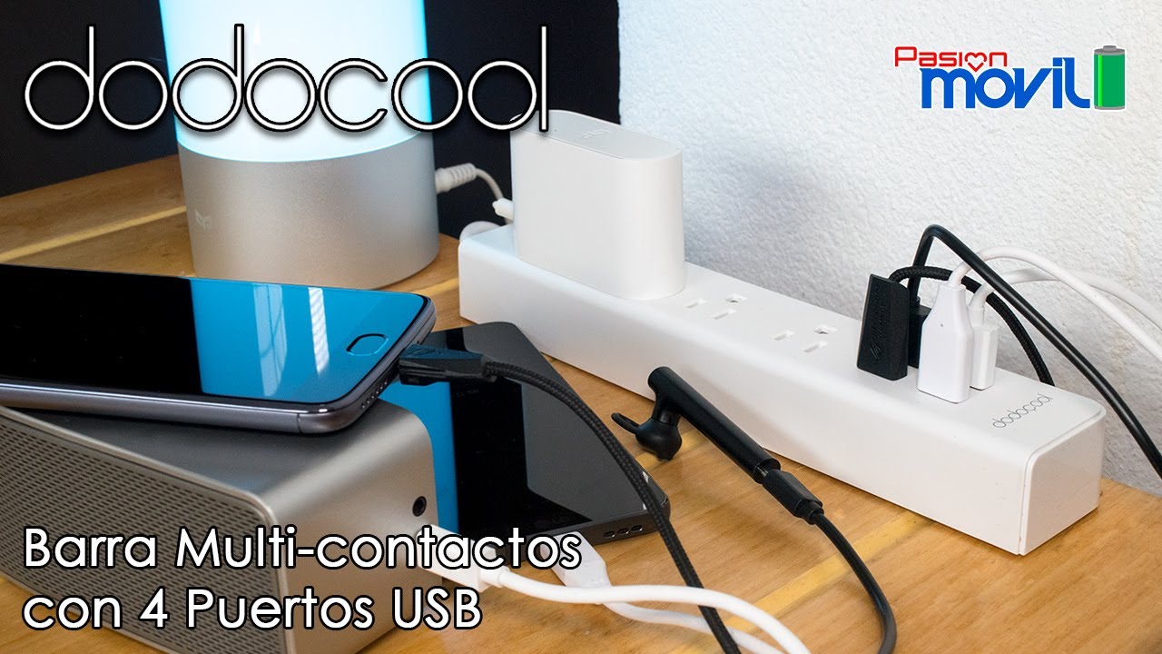 Video: Barra multicontactos con puertos USB de Dodocool