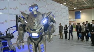 An The Robot, Smart Houses And An Interactive Blackboard At Baku Tech Innovation Show