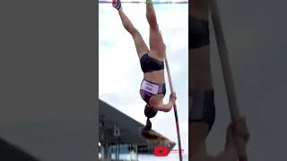 Pole Vault Performance Of Imogen Ayris With Slow Motion