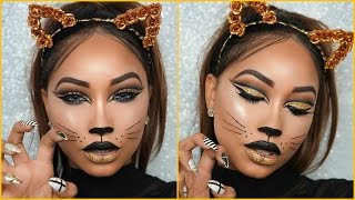 Halloween Full Glam | Cat Face Makeup Halloween Full Glam | Cat Face Makeup