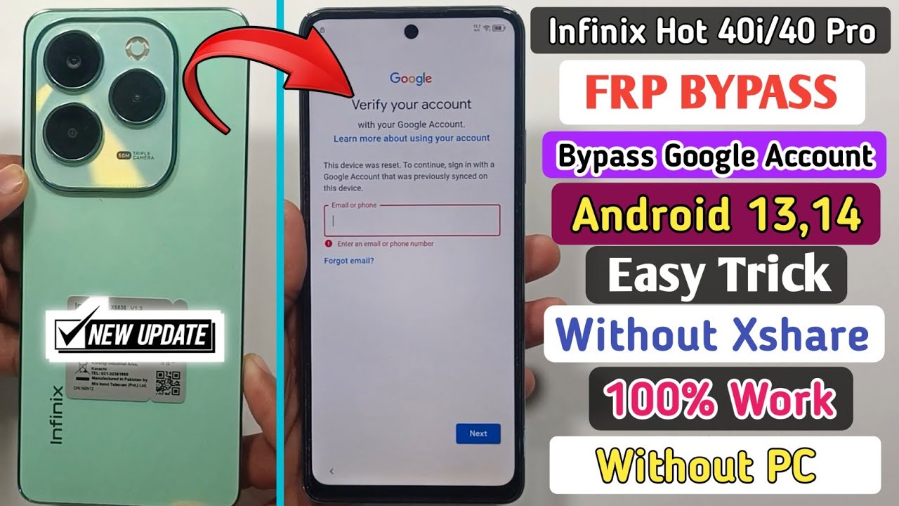 Infinix Hot 40i/40 Pro FRP Bypass Android 13,14 | Infinix Hot 40i/40 Pro FRP Bypass Android 13,14 |
