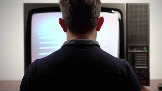Man Watching TV Stock Video