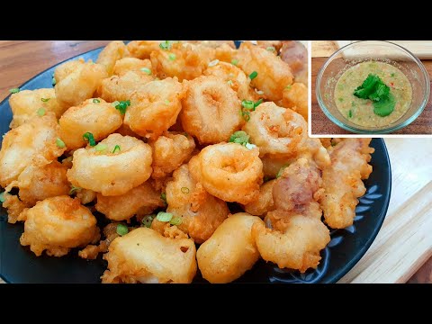หมึกชุบแป้งทอด รับประกันความอร่อย กรุบกรอบ กรอบกรามค้าง Crispy Fried Calamari