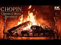 Relaxing Chopin Classical Music Fireplace ~ Chopin Piano Study Music Ambience