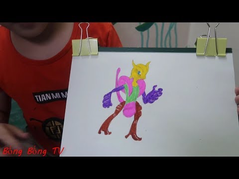 Bống Bống TV - Bé Bống vẽ và tô màu Pokemon Mewtwo mega X