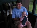 Bouncing on Great Uncle Eddie's lap Bouncing on Great Uncle Eddie's lap