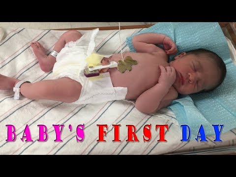 Newborn's First Day | FIRST DAY AT THE HOSPITAL WITH A NEW BABY | Baby's First Bath