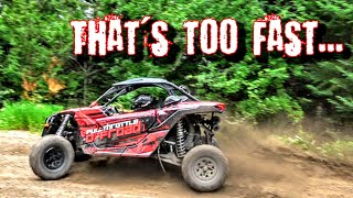 Racing through trails at 90 MPH in a CanAm Maverick X3 SxS