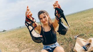 CRUSH HIGH HEELS ||  Tanya crushed high heels shoes on the car