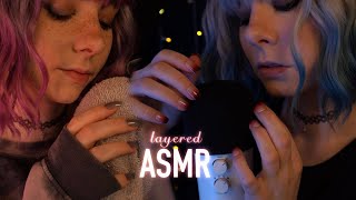 Layered Asmr Clicky Tk, Sk, Tsk Slow Whispering, Gentle Towel & Mic Scratching - Rain Sounds