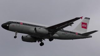 Bea Livery Airbus A319 G-Eupj Landing At Heathrow Airport