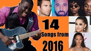 14 best 2016 songs on percussive guitar (in ~3 minutes) (covers)