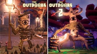 Doors Outdoors 1 Vs 2 - Eyestalk Vs Great Eyestalk Chase Scene Comparison