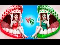 One Color Challenge! Emerald Girl vs Ruby Girl! How to Became a Vampire