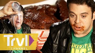 Adam Richman Takes On The Iest Food Challenges In America Man V. Food Travel Channel