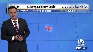 Tropical Storm Kirk moving fast toward the west over the tropical Atlantic