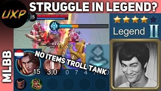 Bruce Lee - Solo Chou Gameplay Troll Tank Unxpected Mlbb